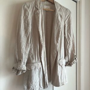 Linen oat/flax blazer